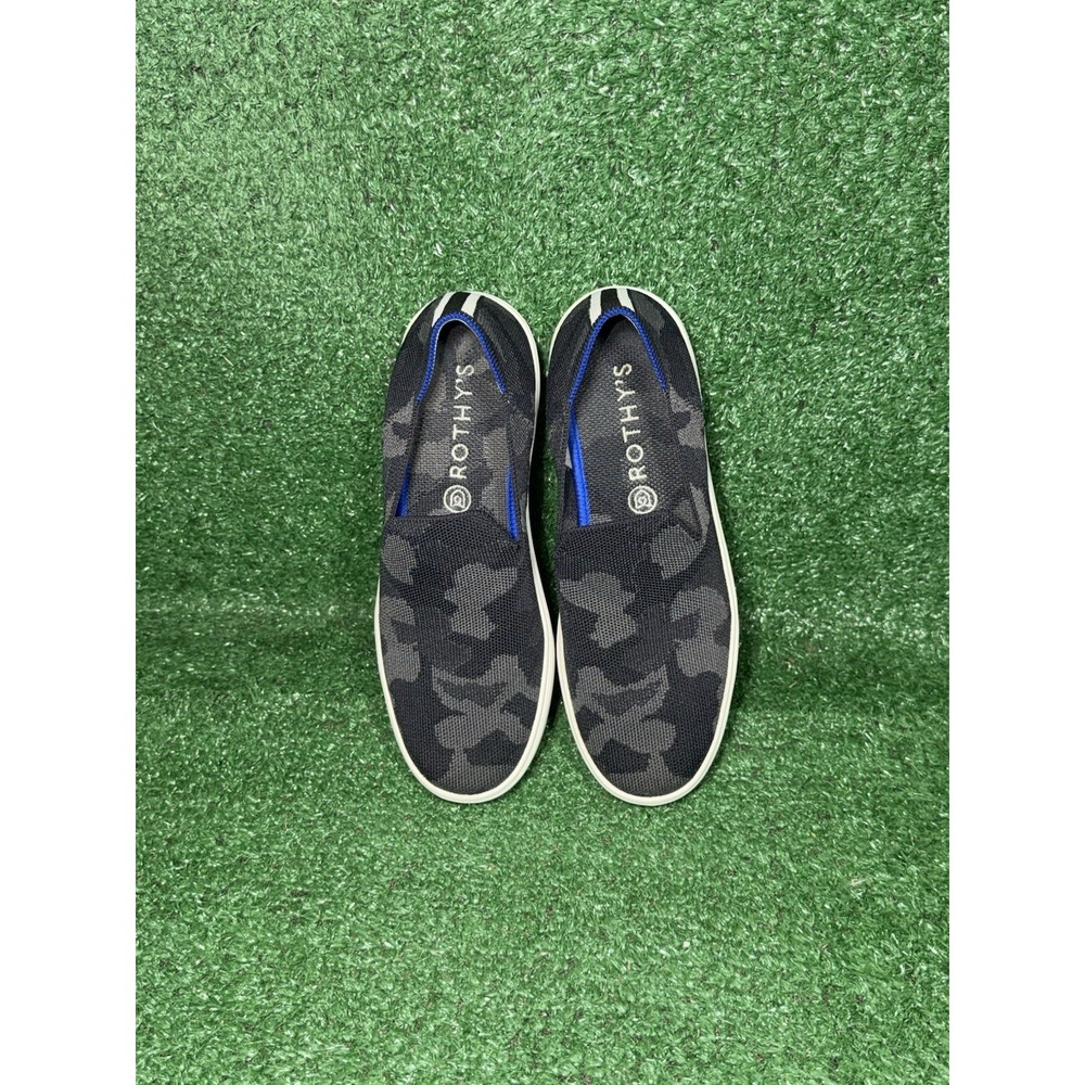 Rothy's The Original Slip On Women Size 7.5 Black Grey Camo Comfort Mesh Shoes - Picture 6 of 9